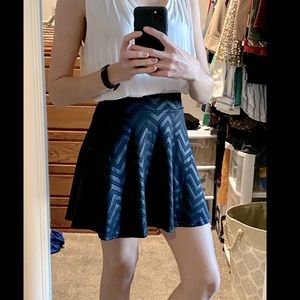 Black Leather Skater Skirt